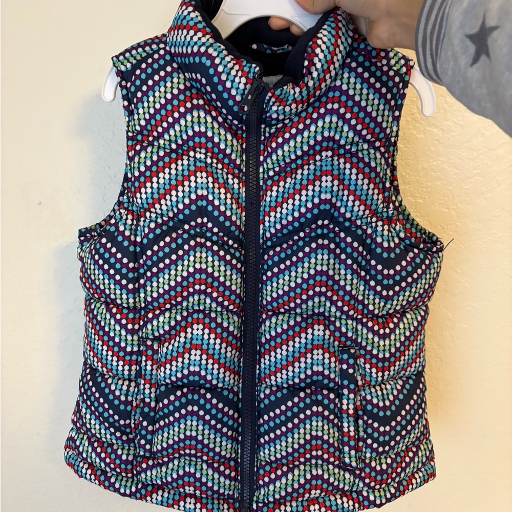 Old Navy Girls Multicolor Polka Dot Puffer Vest